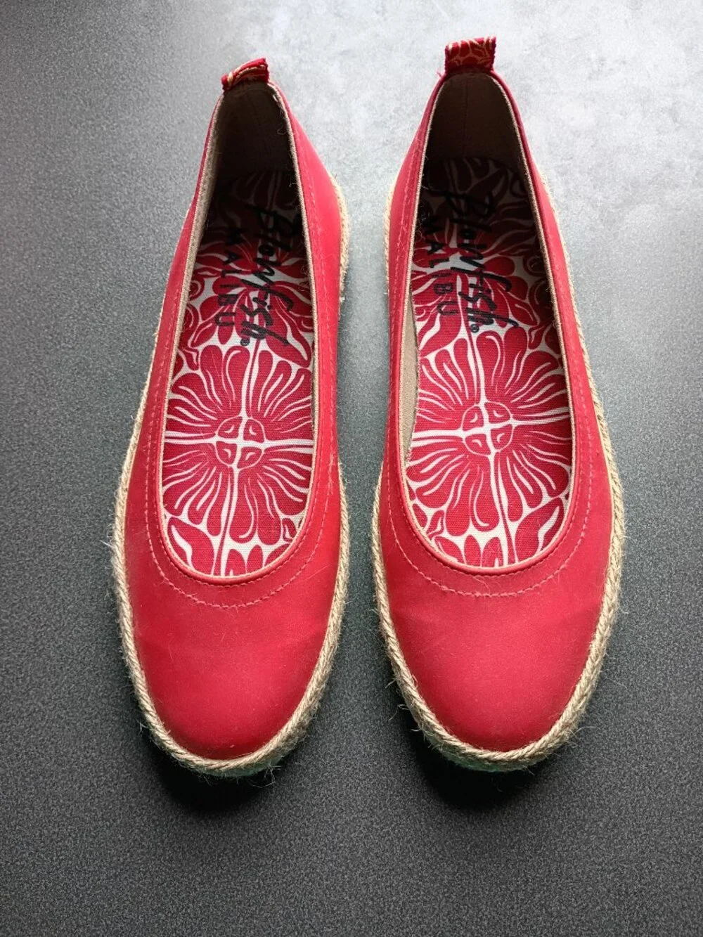 Blowfish Malibu Red Benita Espadrille Slip On Flats Sneaker 8M